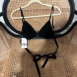 Zara black wrap up top. Size L. New with tags